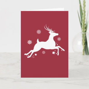 Reindeer in the Snow in Silhouette Holiday Card