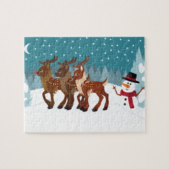 Reindeer in the Snow Jigsaw Puzzle (Horizontal)
