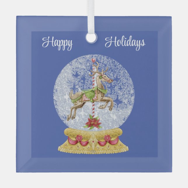 Reindeer In Water Globe Ornament (Front)