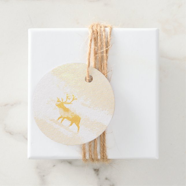 Reindeer in winter day favour tags (With Box)