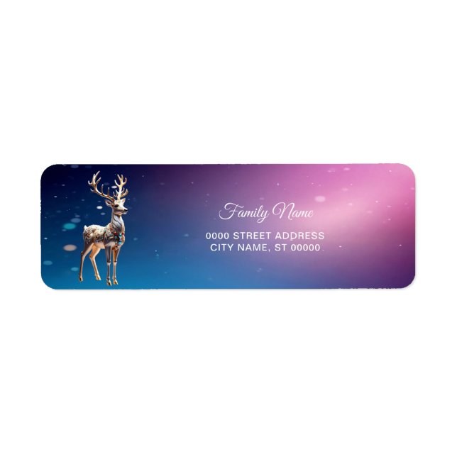 Reindeer Jewels Christmas Retourner Adresse Label (Devant)