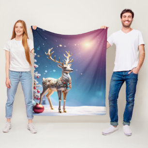 Reindeer Jewels Fleece Blanket