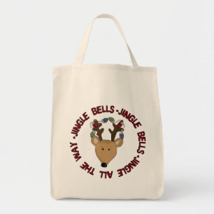 Reindeer Jingle Bells Tshirts and Gifts Tote Bag