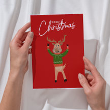 Reindeer Joyeux Noël Carte d'amusement