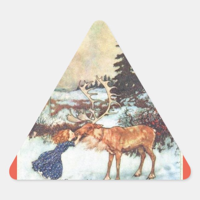 "Reindeer Kiss by Edmund Dulac" Sticker (Front)