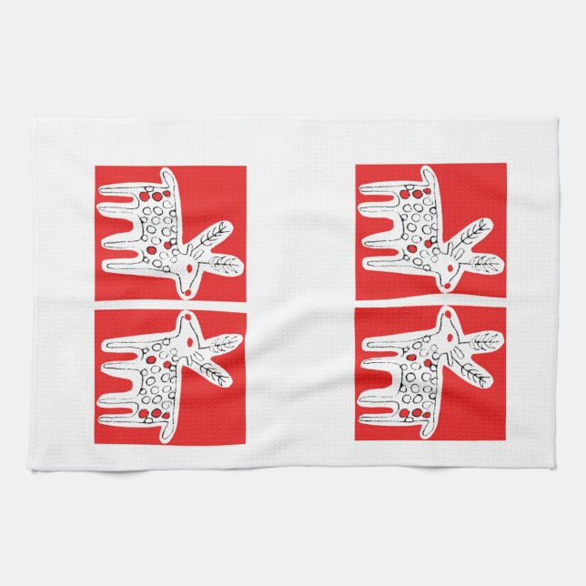 Reindeer Kiss Kitchen Towel (Horizontal)