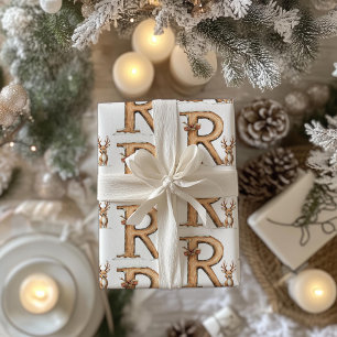 Reindeer Letter R Christmas Wrapping Paper