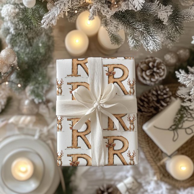Reindeer Letter R Christmas Wrapping Paper (Creator Uploaded)