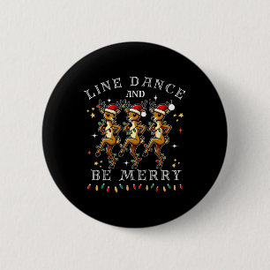 Reindeer Line Dance And Be Merry Christmas Festive 2 Inch Round Button