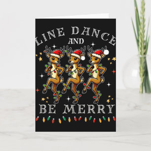 Reindeer Line Dance And Be Merry Christmas Festive Card