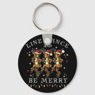 Reindeer Line Dance And Be Merry Christmas Festive Keychain