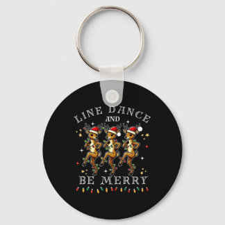Reindeer Line Dance And Be Merry Christmas Festive Keychain