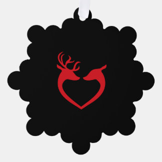 reindeer love Christmas Ornament Card