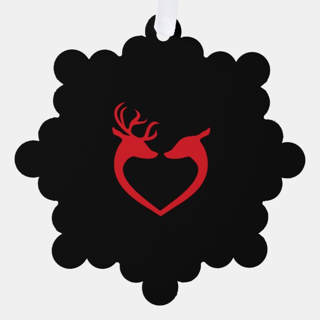 reindeer love Christmas Ornament Card (Front)