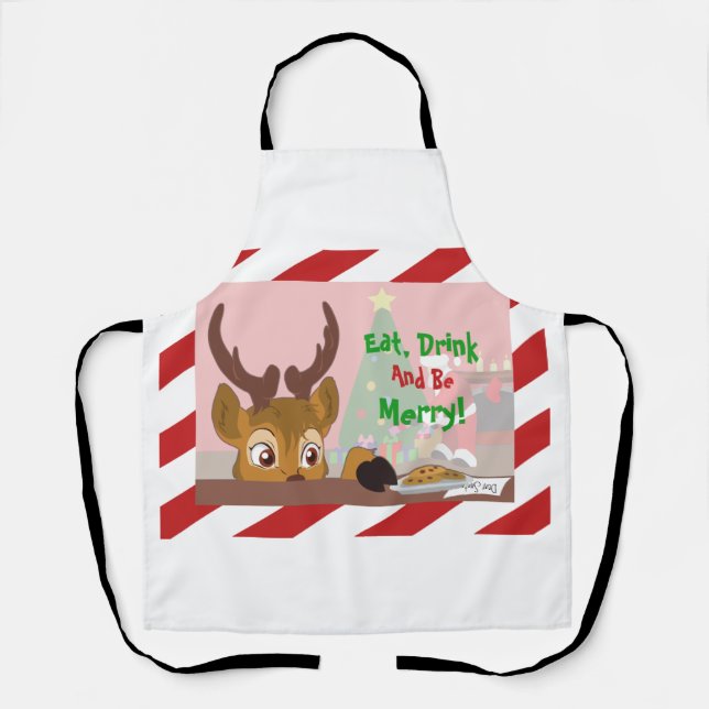 Reindeer Love Cookies Apron (Front)