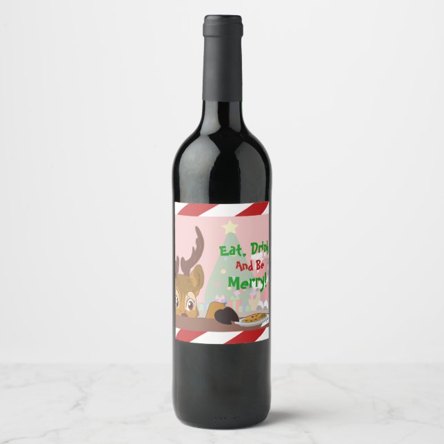 Reindeer Love Cookies Wine Label (Front)