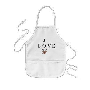 Reindeer Love Joy Festive Christmas Crossword Cute Kids Apron