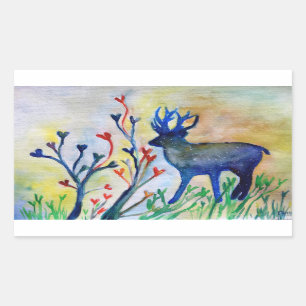 Reindeer Love Rectangle Stickers, Glossy Sticker