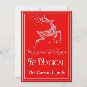 Reindeer Magical Christmas Card - Holiday Card