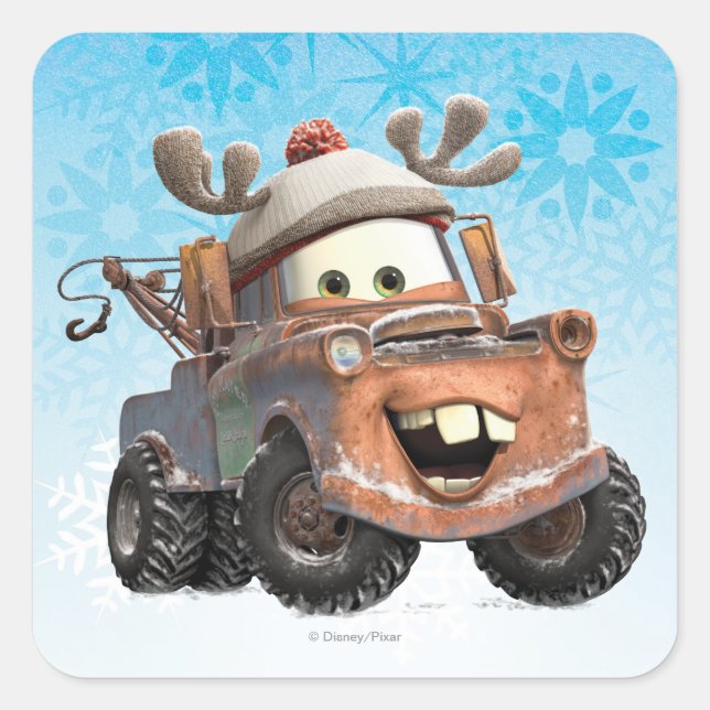 Reindeer Mater Square Sticker (Front)