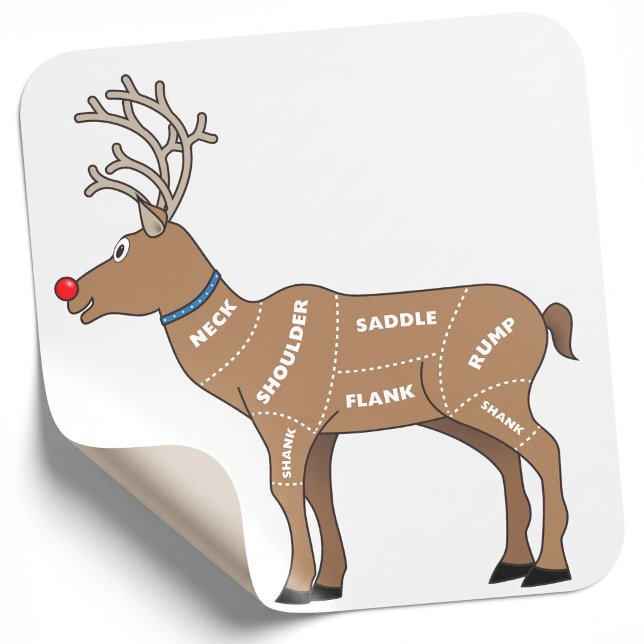 Reindeer Meat for Christmas Square Sticker (Creator Uploaded)