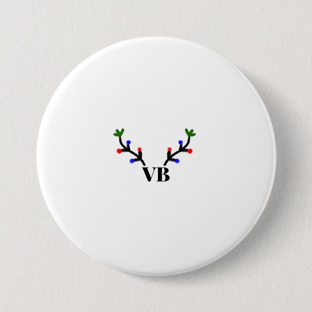 Reindeer merry Christmas add name text name title 3 Inch Round Button (Front)