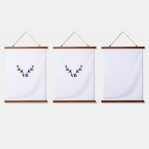 Reindeer merry Christmas add name text name title Hanging Tapestry