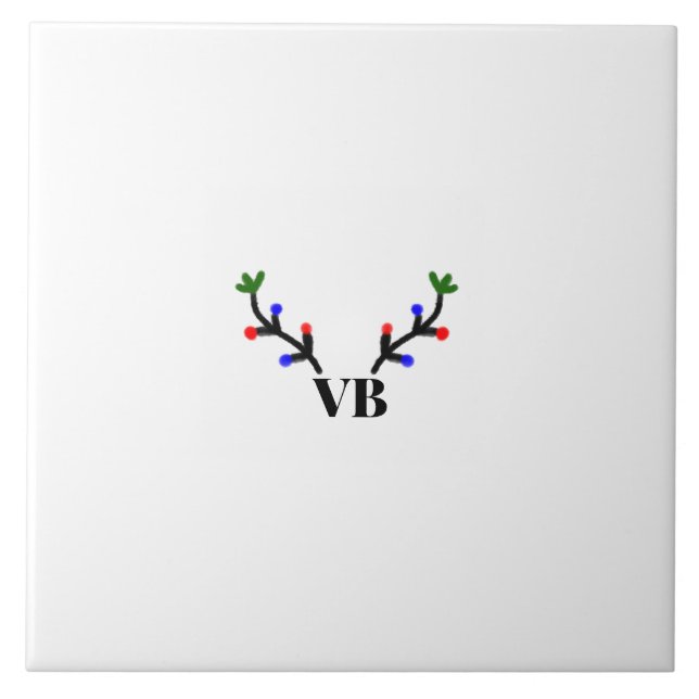 Reindeer merry Christmas add name text name title Tile (Front)