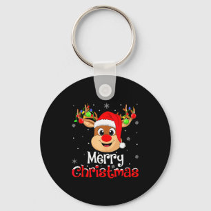 Reindeer Merry Christmas Family Men Women Kids Xma Keychain
