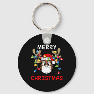 Reindeer Merry Christmas Fun Xmas 2 Keychain