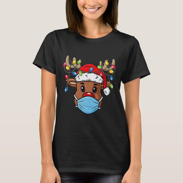 Reindeer Merry Christmas Fun Xmas  T-Shirt (Front)