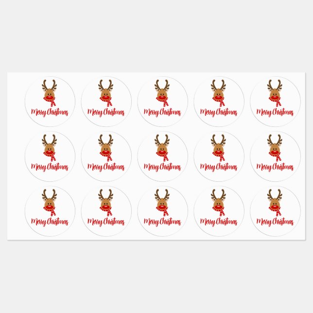 Reindeer Merry Christmas - JOY Gift Tags (Sheet)