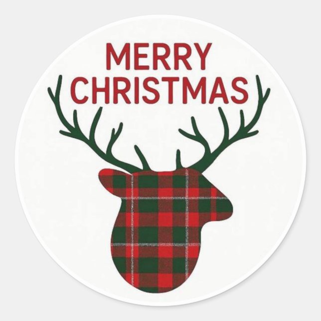 Reindeer merry christmas Sticker (Devant)