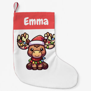 Reindeer Merry Christmas Winter Animals Moose Small Christmas Stocking