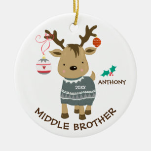 Reindeer Middle Brother Christmas Ornament