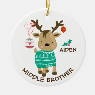 Reindeer Middle Brother Ornement de Noël