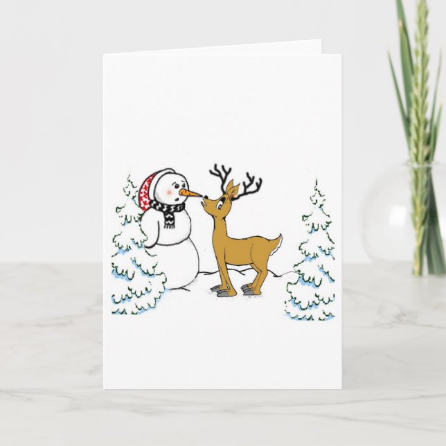 Reindeer Mischief Holiday Card (Front)