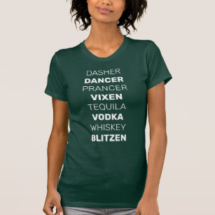 Reindeer Names - Green T-Shirt