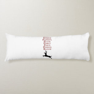 Reindeer Names Rudolph, Comet, Blixen Reindeer Body Pillow