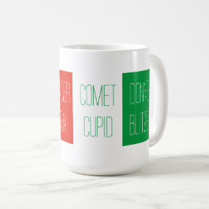 REINDEER NAMES Tall White Mug