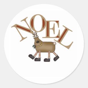 Reindeer NOEL Classic Round Sticker