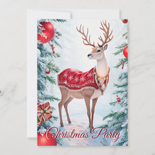 Reindeer Noël Fête Invitation
