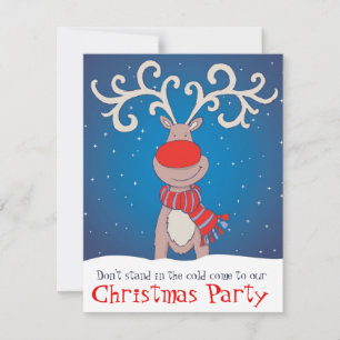 Reindeer Noël invitation doux bleu dos