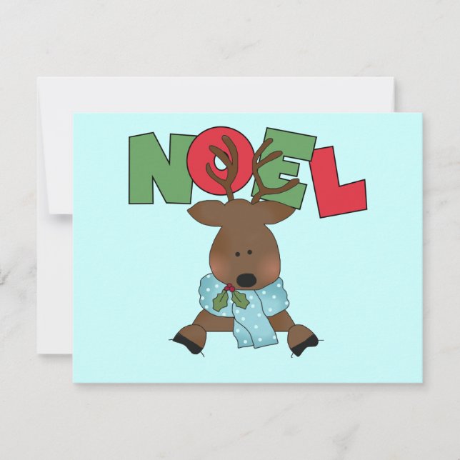 Reindeer Noel Tshirts and Gifts Holiday Card (Front)