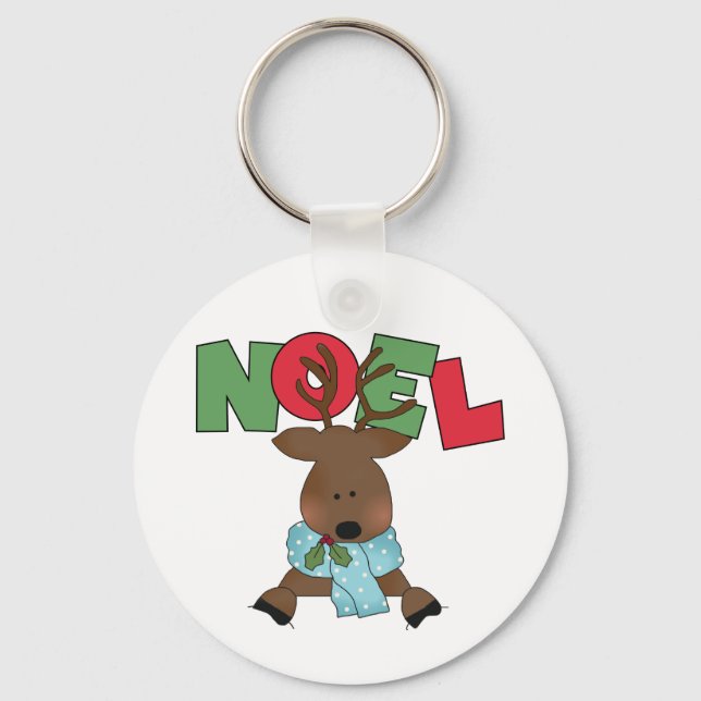Reindeer Noel Tshirts and Gifts Keychain (Front)