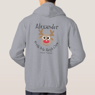 Reindeer North Pole Sleigh Crew Fun Christmas Hoodie
