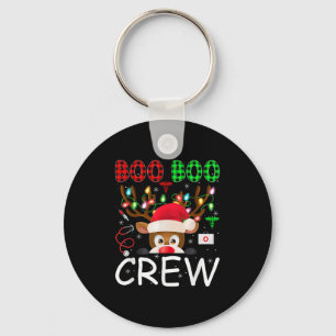 Reindeer Nurse Christmas Scrub Tops Boo Crew Nurse Keychain
