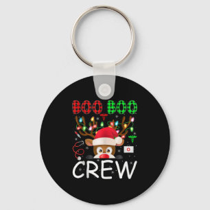 Reindeer Nurse Christmas Scrub Tops Boo Crew Nurse Keychain