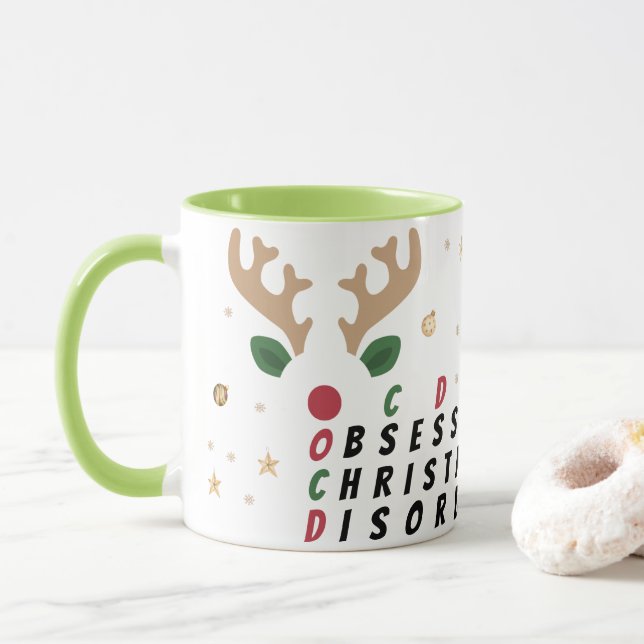 Reindeer OCD customized  Mug (With Donut)