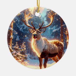 Reindeer of Santa Claus Ceramic Ornament